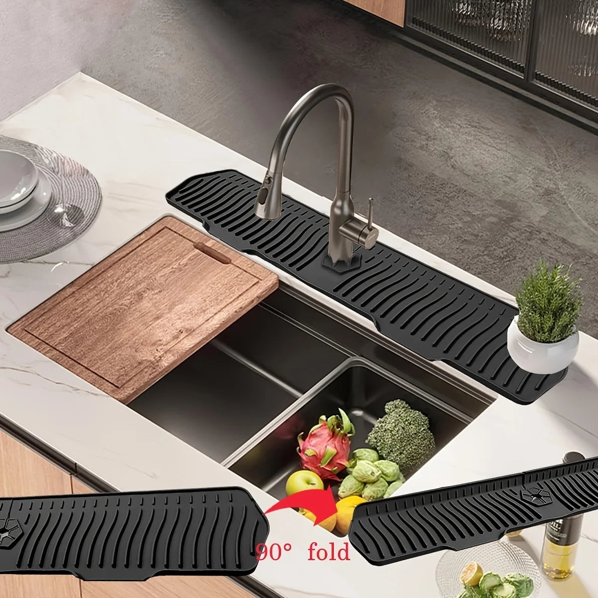 Freshora Sink Splash Guard – Clean & Dry Counter Protector