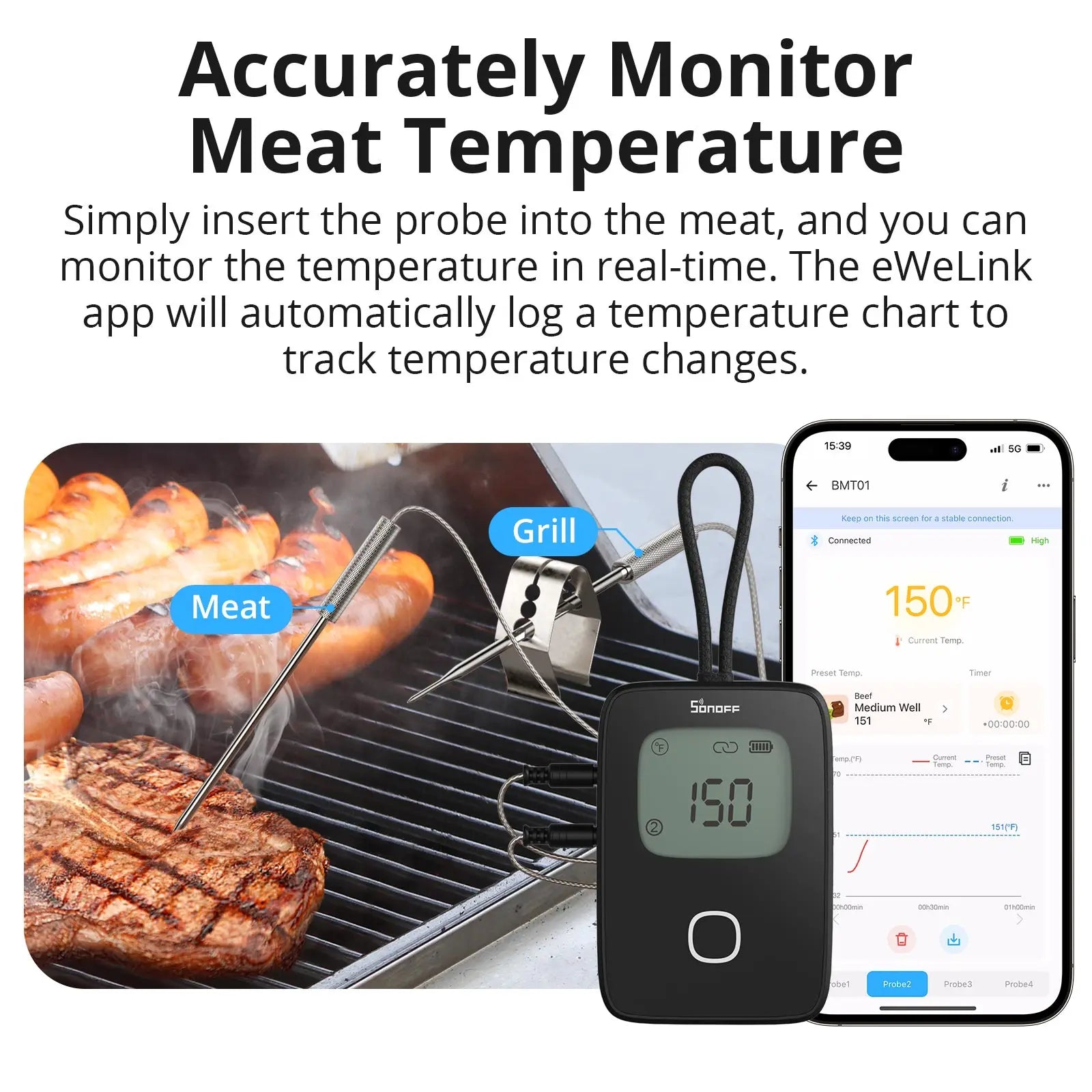 Freshora Smart Meat Thermometer – Precision Cooking Made Easy